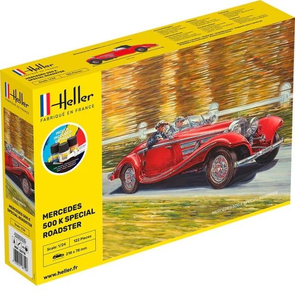 HEL56710 - Kit de démarrage avec peinture et accessoires - MERCEDES-BENZ 500 K Special Roadster à assembler - 1