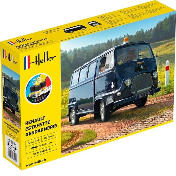 HEL56742 - Kit de démarrage avec peinture et accessoires - RENAULT Estafette Gendarmerie à assembler - 1