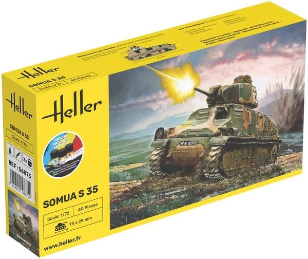 HEL56875 - Kit de démarrage avec peinture et accessoire -  Char SOMUCA S-35 - 1