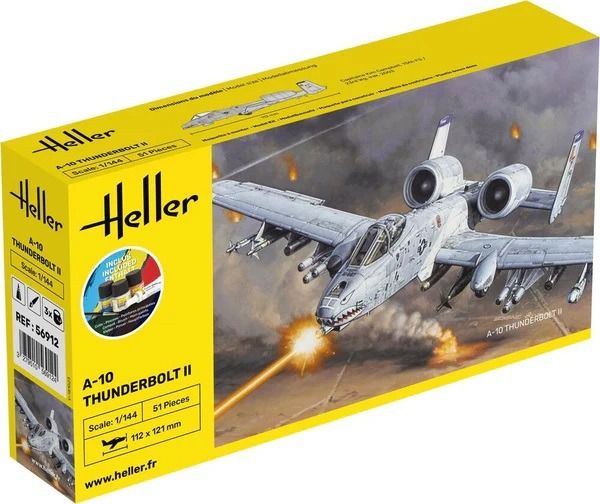 HEL56912 - Kit de démarrage avec peinture et accessoires - Avion militaire FAIRCHILD A-10 Thunderbolt II - 1