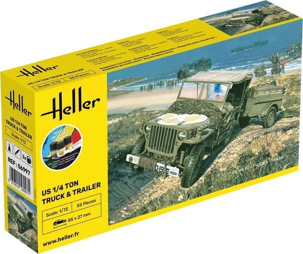 HEL56997 - Kit de démarrage avec peinture et accessoires - Camion avec remorque 1/4 Tonne - 1