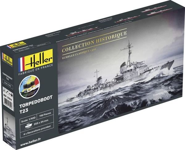 HEL57011 - Kit de démarrage avec peinture et accessoires - TORPEDOBOOT T23 - 1