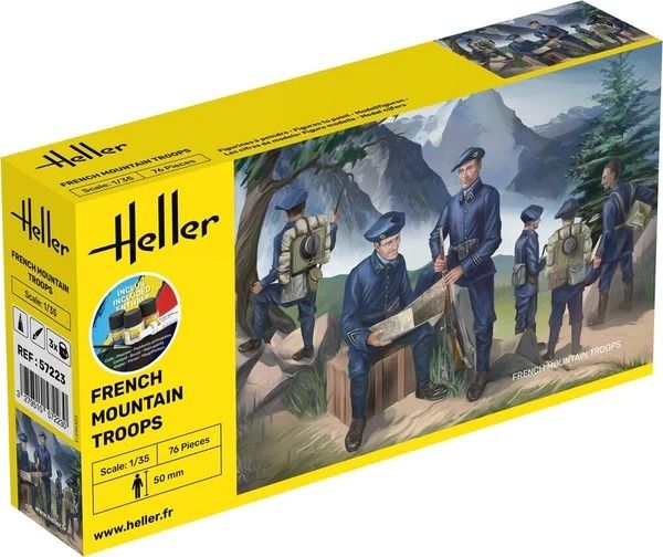 HEL57223 - Kit de démarrage avec peinture et accessoires - Troupes de Montagne Françaises - 1