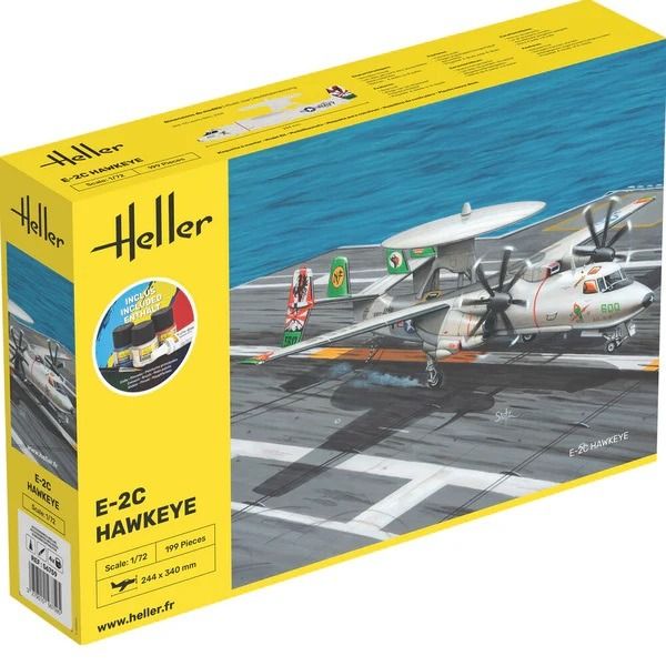 HEL58300 - Kit de démarrage avec peinture et accessoires - GRUMMAN E-2C Hawkeye - 1