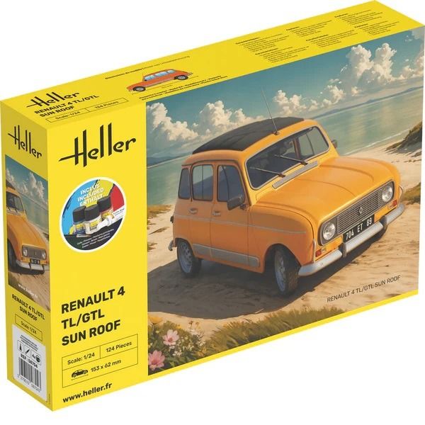 HEL58704 - Kit de démarrage avec peinture et accessoires - RENAULT 4 TL/GTL Sun Roof - 1