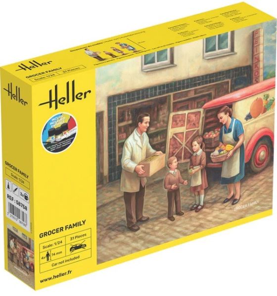 HEL58758 - Kit de démarrage à assembler avec peinture - Famille d'épiciers - 1