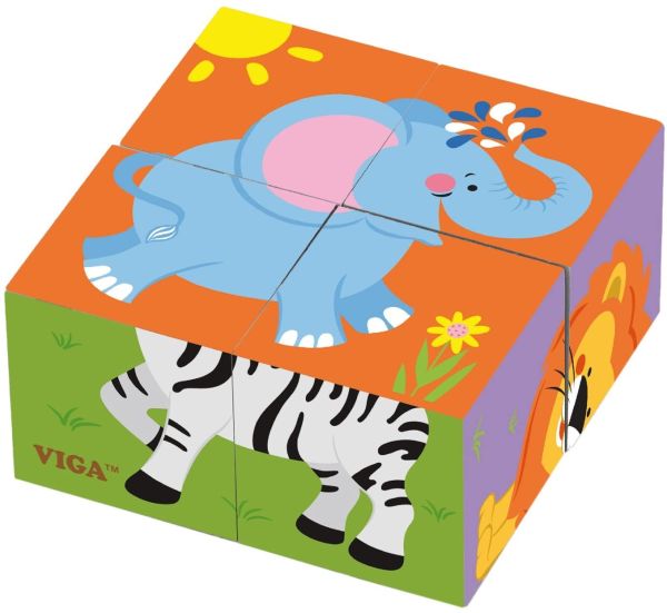 VIG50836 - 6 puzzles cube en bois - 1