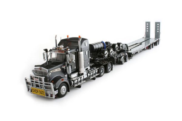 TWH9007B - KENWORTH T908 6x4 Gris Avec porte engins Gris 4 Essieux. - 1