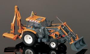 ARCHIVE263 - RENAULT Ergos avec Chargeur FAUCHEUX et Débrousailleuse SMA - 1