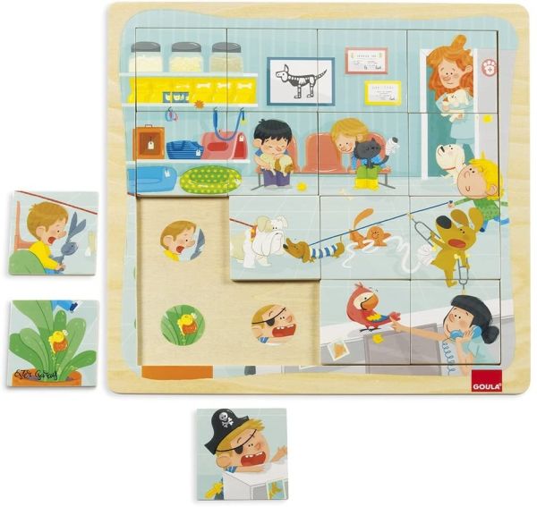 GOA53046 - Puzzle en bois 16 pièces chez le vétérinaire - 1
