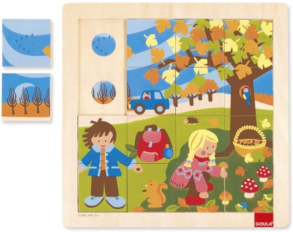 GOA53087 - Puzzle en bois 16 Pièces L'Automne - 1