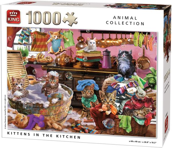 KING55847 - Puzzle 1000 Pièces Chatons dans la cuisine - 1