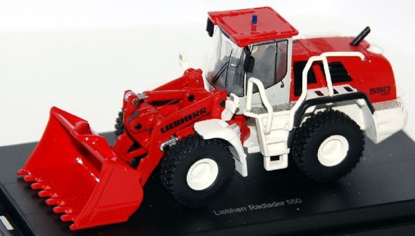 SCH26029 - Chargeuse sur pneus LIEBHERR 550 rouge Ech:1/87 - 1