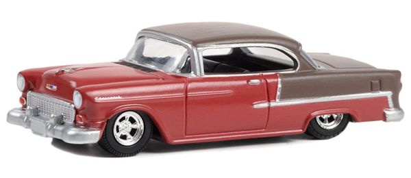 GREEN63040-A - CHEVROLET Bel Air 1955 rouge rubis de la série CALIFORNIA LOWRIDERS sous blister - 1