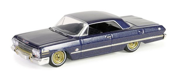 GREEN63060-C - CHEVROLET Impala 1963 bleu de la série CALIFORNIA LOWRIDERS sous blister - 1