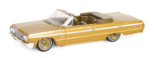 GREEN63060-D - CHEVROLET Impala cabriolet 1964 Gold de la série CALIFORNIA LOWRIDERS sous blister - 1