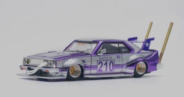 PR640107 - SKYLINE C210 Kaido Racer - Bosozoku style Violet et argent - 1