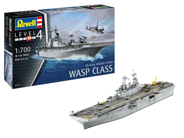 REV65178 - Bateau Assault Carrier USS WASP CLASS avec peinture à assembler - 1