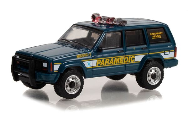 GREEN67040-B - JEEP Cherokee 1998 Équipe de sauvetage New York de la série FIRST RESPONDERS sous blister - 1