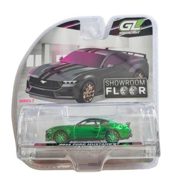 GREEN68070-B_VERT - FORD Mustang GT 2024 VERTE de la série SHOWROOM FLOOR sous blister - 1
