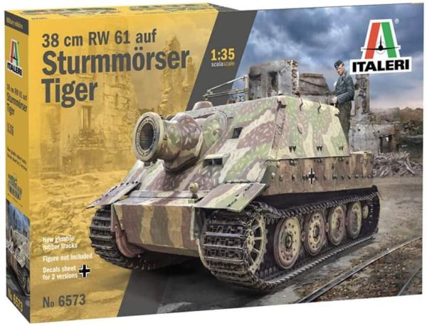 ITA6573 - Char 38 cm RW 61 auf STURMMORSER TIGER à assembler et à peindre - 1