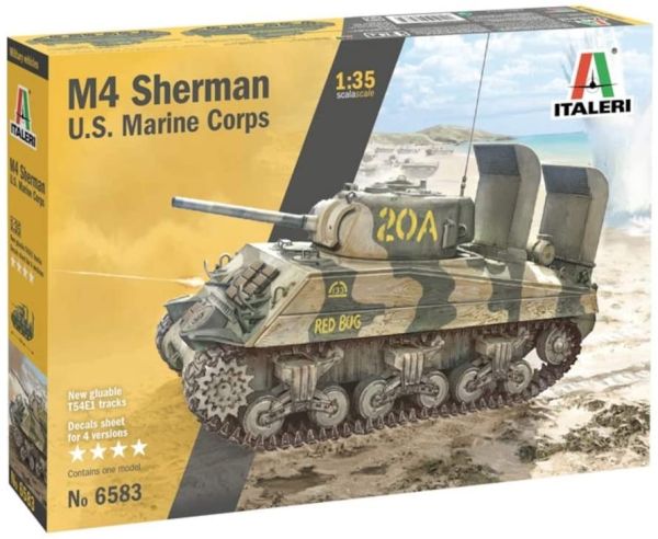 ITA6583 - Char M4A2 U.S. Marine Corps à assembler et à peindre - 1