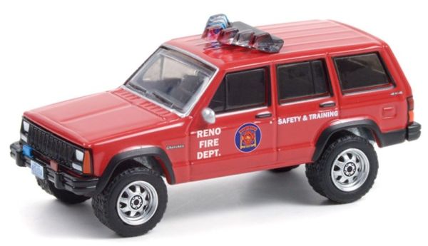 GREEN67010D - JEEP Cherokee 1990 Service d'incendie de Reno au Nevada FIRE & RESCUE sous blister - 1