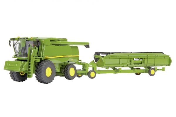 SCH25944 - Moissonneuse JOHN DEERE T670i Avec chariot porte coupe Ech:1/87 - 1