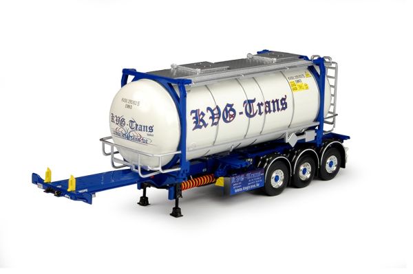 TEK69274 - Remorque porte container D-TEC 3 essieux avec container citerne 20 pieds KVG TRANS - 1