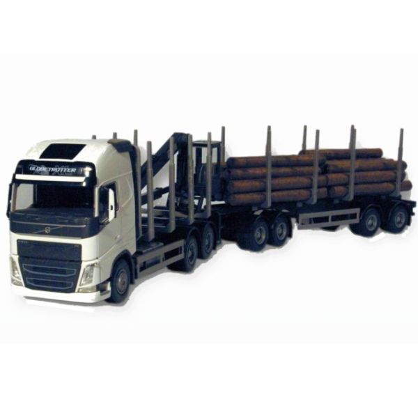 Miniature VOLVO FH16 6x4 noir avec caisse et hayon EMEK EMEK89113