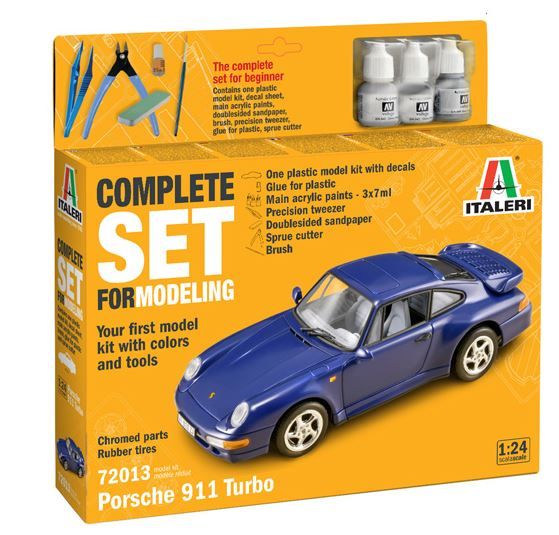 ITA72013 - Kit de démarrage - PORSCHE 911 bleu à assembler avec peinture - 1