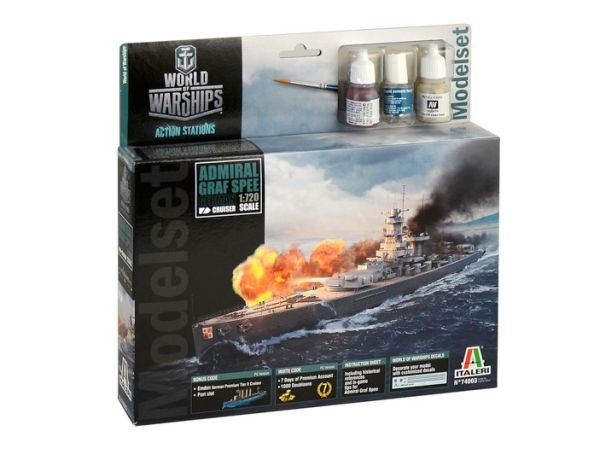 ITA74003 - Kit de démarrage - Admiral Graf Spee WORLS OF WARSHIPS à assembler et à peindre - 1