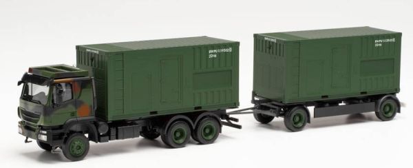 HER746847 - IVECO porteur 6x4 avec container et remorque container 2 essieux BUNDESWEHR - 1