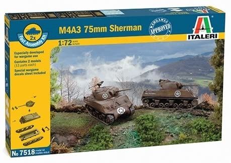 ITA7518 - 2 Chars M4 A3 75mm Sherman à assembler et à peindre - 1