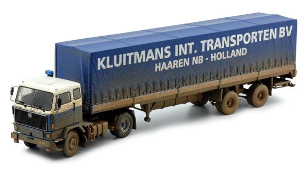 TEK76340 - VOLVO F89 4x2 avec remorque bâchée 2 Essieux KLUITMANS version sali - 1