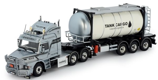 TEK76882 - SCANIA T143 Topline 6x4 avec porte container 3 Essieux et container citerne TANKCARGO - 1