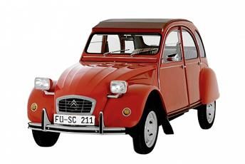 SCH25980 - 2 CV Rouge Ech:1/87 - 1