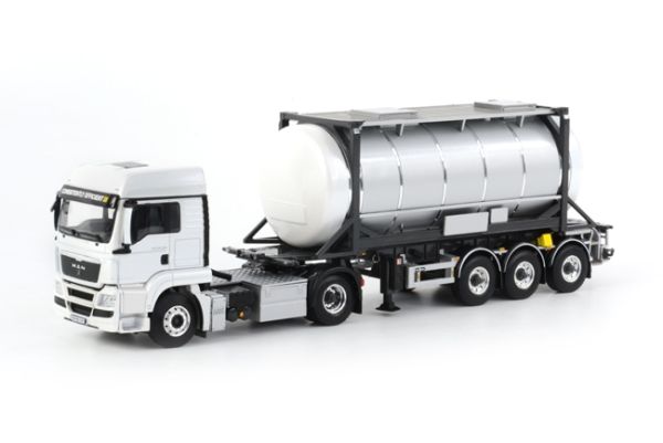 WSI04-1083 - MAN TGS LX Avec remorque 3 Essieux porte conteneur citerne - 1