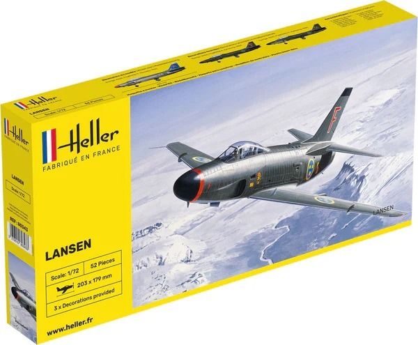 HEL80343 - Avion militiare SAAB Lansen à assembler et à peindre - 1