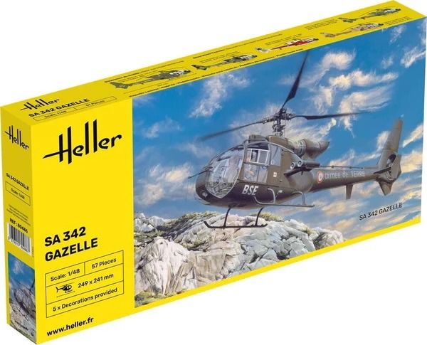 HEL80486 - Hélicoptère GAZELLE SA 342 à assembler et à peindre - 1