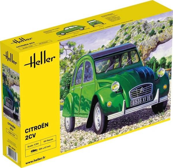 HEL80765 - CITROEN 2CV vert à assembler et à peindre - 1