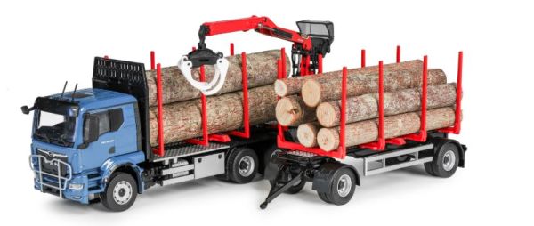 CON81233/0 - MAN TGS TN 6x4 porteur avec grue de déchargement et remorque 1+1 Essieux Transport de bois - 1