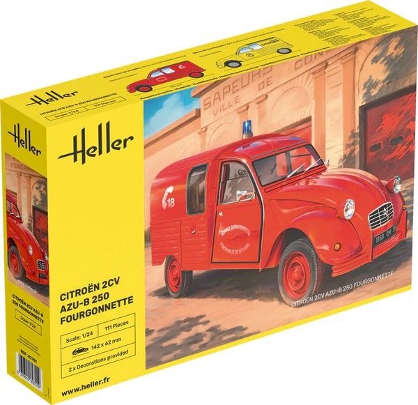 HEL82701 - CITROEN 2CV AZU-B 250 fourgonnette Pompiers à assembler et à peindre - 1