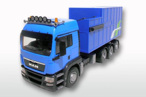 EMEK83894 - MAN TGS LX Bleu porteur 8x4 avec container à poubelle - 1