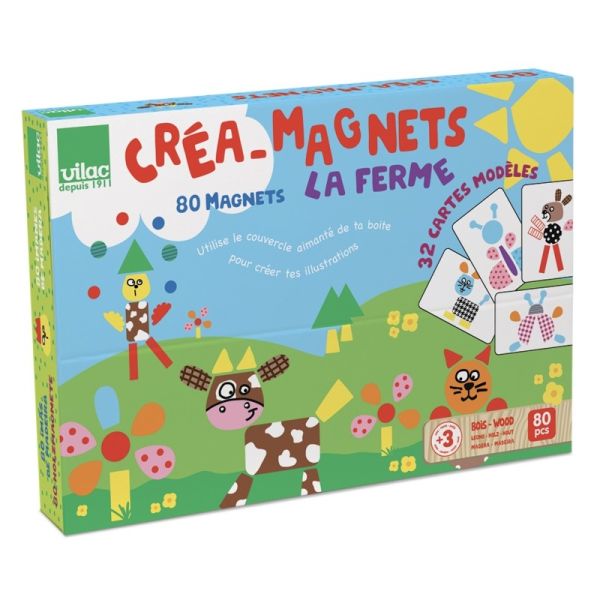 VIL8023 - Créa-Magnets 80 pièces – La ferme - 1