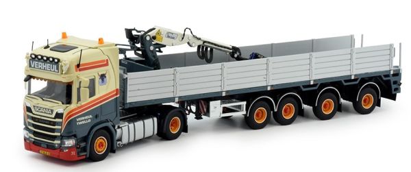 TEK82094 - SCANIA Next génération 4x2 avec plateau 4 Essieux et grue de chargement VERHEUL - 1