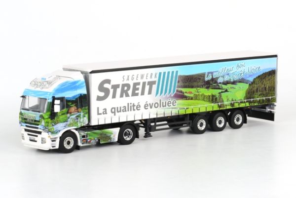 WSI01-1093 - IVECO Stralis avec remorque bachée 3 Essieux STREIT KG - 1