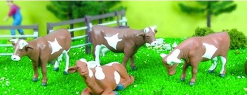 NFL74044M - Lot de 4 Vaches marrons - 1