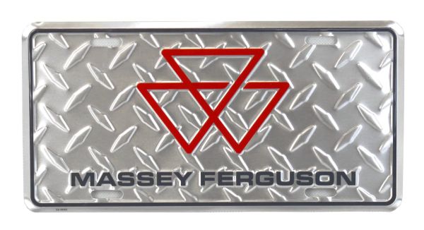 96124 - Plaque métallique MASSEY FERGUSON Argent – 30 x 15 cm - 1