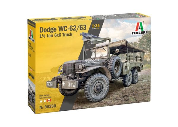 ITA96230 - Véhicule militaire DODGE WC-62/WC-63 1/2 Tonnes 6x6 à assembler et à peindre - 1